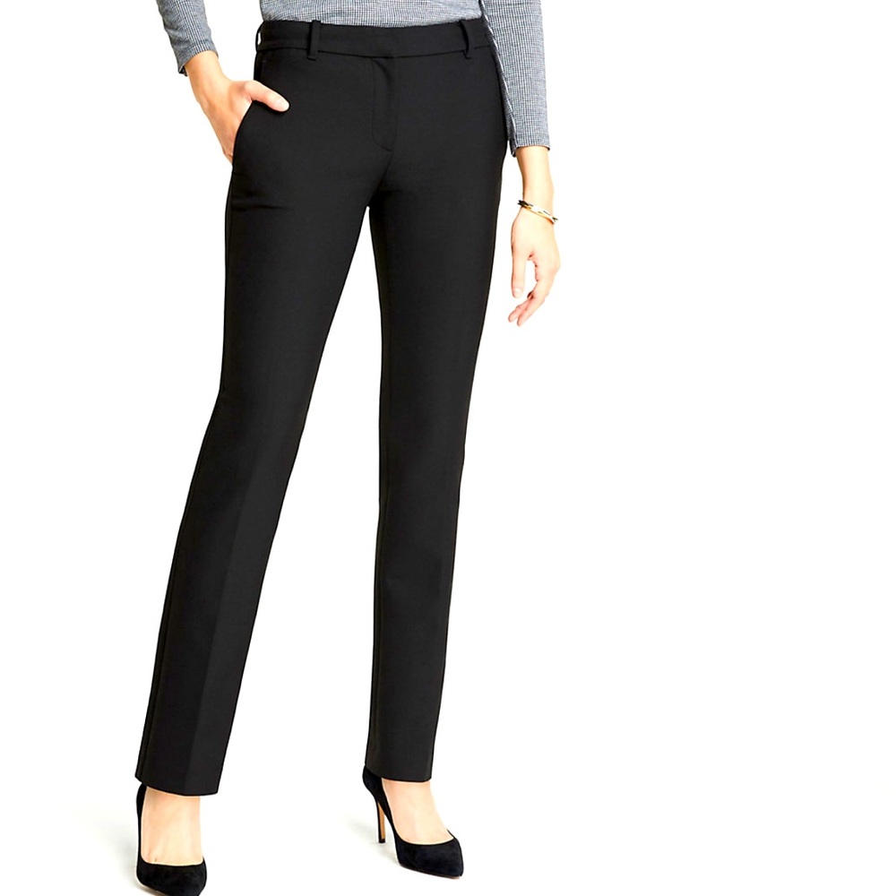 Mid rise straight leg/full length pants